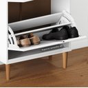 Ver imagem 4 de Sapateira Compacta Vertical 2 Portas Madeira 12 Pares Branco Freijó Mikka Idimex