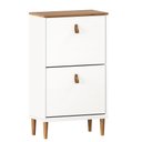 Ver imagem 7 de Sapateira Compacta Vertical 2 Portas Madeira 12 Pares Branco Freijó Mikka Idimex