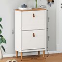 Ver imagem 3 de Sapateira Compacta Vertical 2 Portas Madeira 12 Pares Branco Freijó Mikka Idimex