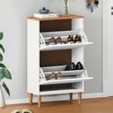 Ver imagem 5 de Sapateira Compacta Vertical 2 Portas Madeira 12 Pares Branco Freijó Mikka Idimex