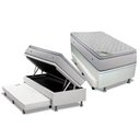 Ver imagem 1 de Cama Box Baú c/Auxiliar Solteiro: Colchão Molas Luckspuma MasterPocket Luck Spring + Box CRC
