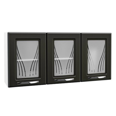 Armário De Cozinha Aéreo Triplo Telasul Star New Branco/pto