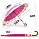 Ver imagem 2 de Guarda-chuva 16 Varetas Extra Grande Automático Rosa
