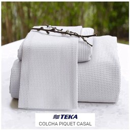Colcha Casal 100% Algodão Piquet Gênova Teka Várias Cores - Branco - 5