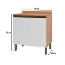 Ver imagem 3 de Gabinete para Banheiro 80cm com Tampo 2 Portas Macadâmia
