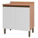 Ver imagem 2 de Gabinete para Banheiro 80cm com Tampo 2 Portas Macadâmia