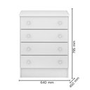 Ver imagem 5 de Jogo de Quarto Infantil Doce Sonho com Guarda Roupa 2 Portas e Cômoda 4 Gavetas Branco - Qmovi