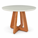 Ver imagem 5 de Mesa Redonda 100cm Off White em Madeira Cozinha Área Gourmet
