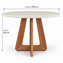 Ver imagem 3 de Mesa Redonda 100cm Off White em Madeira Cozinha Área Gourmet