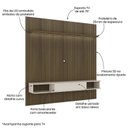 Ver imagem 6 de Conjunto Sala Estar Mesa de Centro Clear e Painel Belluno que Acompanha Suporte para Tv Marrom Pinho Ripado/Off White