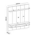 Ver imagem 3 de Conjunto Sala Estar Mesa de Centro Clear e Painel Belluno que Acompanha Suporte para Tv Marrom Pinho Ripado/Off White