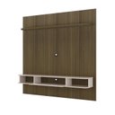 Ver imagem 2 de Conjunto Sala Estar Mesa de Centro Clear e Painel Belluno que Acompanha Suporte para Tv Marrom Pinho Ripado/Off White