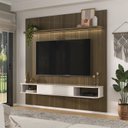 Ver imagem 4 de Conjunto Sala Estar Mesa de Centro Clear e Painel Belluno que Acompanha Suporte para Tv Marrom Pinho Ripado/Off White