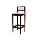 Ver imagem 4 de Kit 2 Banquetas Assento Encosto Estofado em Sintetico Hellen:imbuia com Sintetico Off White