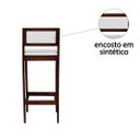 Ver mais imagens de Kit 2 Banquetas Assento Encosto Estofado em Sintetico Hellen:imbuia com Sintetico Off White