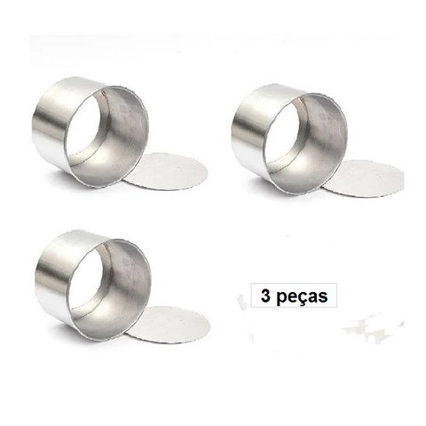 forma fundo falso removível redonda 9 x 5 cm - 3 peças