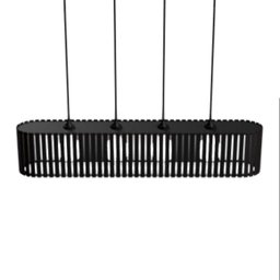 Luminária Pendente Centauro Modelo Ripado -:preta - 2
