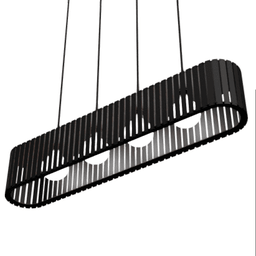 Luminária Pendente Centauro Modelo Ripado -:preta - 1