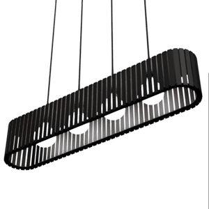 Luminária Pendente Centauro Modelo Ripado -:preta