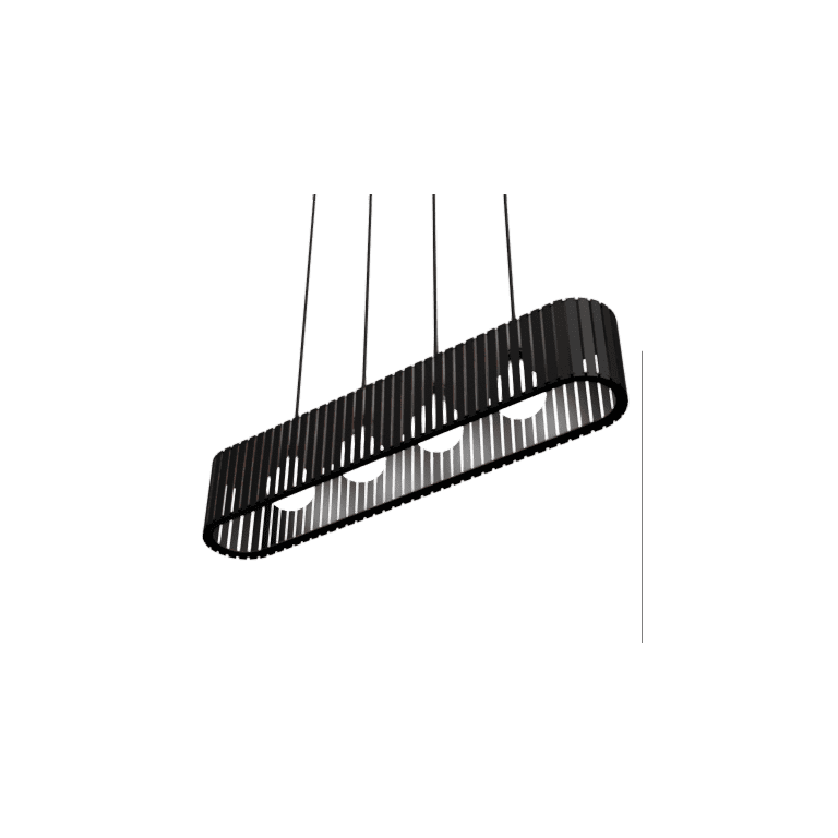 Luminária Pendente Centauro Modelo Ripado -:preta