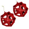 Bolinhas de Natal em Estrela Vermelha 8cm 2 peças - Casambiente - 1