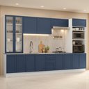 Ver imagem 1 de Armário de Cozinha Completa 340 cm Branco/Azul Vik Madesa 01