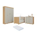 Ver imagem 1 de Quarto de Bebê Completo Berço Americano 3x1 Colchão Realeza Multimóveis Mp4599 Madeirado/off