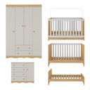 Ver mais imagens de Quarto de Bebê Completo Berço Americano 3x1 Colchão Realeza Multimóveis Mp4599 Madeirado/off