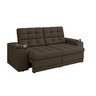Sofá Confort Premium 2,05m Assento Retrátil/reclinável Porta Copos e Usb Suede Marrom - Xflex - 4