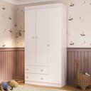 Ver imagem 1 de Guarda-roupa Infantil 92cm 3 Portas e 2 Gavetas Encanto Multimóveis Mp4447 Branco