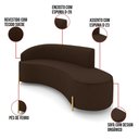 Ver imagem 3 de Sofá 4 Lugares Orgânico 220cm Pé Dourado Morgan Suede D03 - D’Rossi