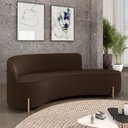 Ver imagem 2 de Sofá 4 Lugares Orgânico 220cm Pé Dourado Morgan Suede D03 - D’Rossi
