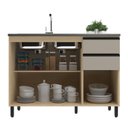 Ver imagem 4 de Balcão para Pia 120cm 3 Portas 2 Gavetas MDF Andria Yescasa Bege/Marrome/Nude