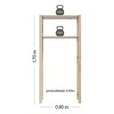 Ver imagem 4 de Armário C/ Suporte Duplo Armazenamento de Parede Pinus Technox Marron