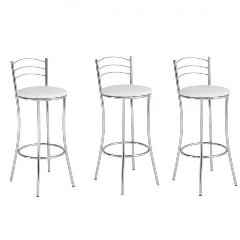 Conjunto 3 Banquetas Altas 3 Arames 