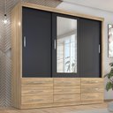 Ver imagem 1 de Guarda-Roupa Casal 3 Portas Correr 9 Gavetas com Espelho Capri