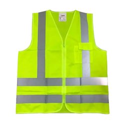 Colete Refletivo Segurança Sinalizador Zíper e Bolso Amarelo - 2 Colete Refletivo Segurança Sinalizador Zíper e Bolso Amarelo - 2