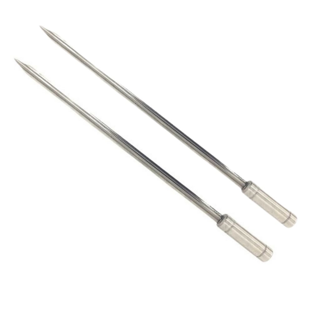 2 Espeto Espada Inox 50cm Cabo Revestido Alumínio Churrasco - 1