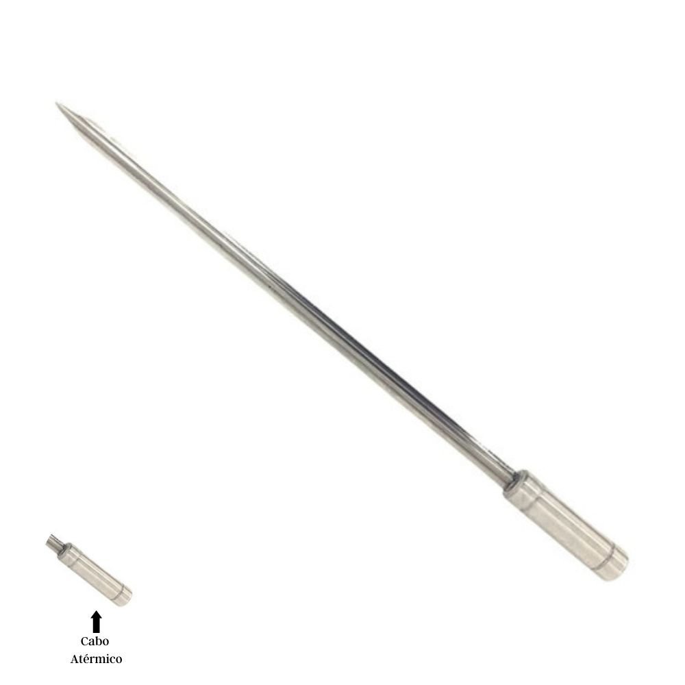 2 Espeto Espada Inox 50cm Cabo Revestido Alumínio Churrasco - 3