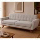 Ver imagem 2 de Sofá Linden 3 Lugares 230cm Bouclé Cinza - Sallar Home