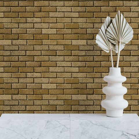 Papel de Parede Adesivo Tijolinho Realista Tons de Bege 15m