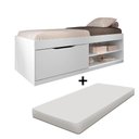 Ver imagem 2 de Cama Bau Solteiro Com Colchão E Sapateira Embutida Branco Vanessa Framar