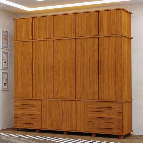 Guarda Roupa Casal Londres 5 Portas Ambiente Freijó – Luapa Móveis