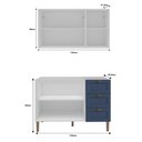 Ver imagem 4 de Cozinha Modulada Aurora Provençal 120cm Conjunto Clássico Cor:branco com Azul