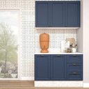 Ver imagem 1 de Cozinha Modulada Aurora Provençal 120cm Conjunto Clássico Cor:branco com Azul