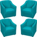 Ver imagem 1 de Kit 4 Poltronas Decorativas para Sala Recepção Consultório Manicure Cadeira Mila Suede