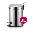 Ver imagem 3 de Lixeira Inox Prateado 3 Litros Pedal Cesto Removivel Banheiro Cozinha Luxo Vintage