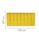 Ver imagem 2 de Painel Estofado Luxo Botão Kiara 100cm Solteiro para Cama Box Suede Amarelo - Gat Magazine