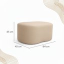 Ver imagem 3 de Kit 2 Puff Feijão Curvo Orgânico Redondo Sala Confortável Moderno Linho:bege