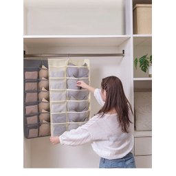 Cabides 30 Bolsos Sutiã Meia Cueca Kit com 2 - Cinza - 2